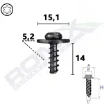 kinnituskruvi (rakendus: mootori alumine kate, kogus pakendis: 10 tk) sobib: AUDI A2 8Z, A3 8P, A3 8V, SEAT ALTEA XL, CORDOBA 6L, SKODA SUPERB I, SUPERB II, VW CADDY III, GOLF V 02.00-01.18