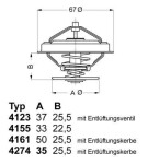BorgWarner (Wahler)  Termostaat,Jahutusvedelik 4123.80D