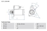 BOSCH Starter 12V 0 986 012 301