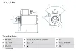BOSCH Starter 12V 0 986 013 200