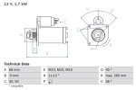 BOSCH Starter 12V 0 986 013 240