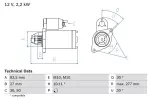 BOSCH Starter 12V 0 986 014 660