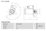 BOSCH  Starter 12V 0 986 016 240