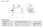 BOSCH Starter 12V 0 986 016 290