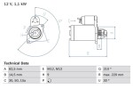 BOSCH Starter 12V 0 986 016 330