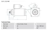 BOSCH Starter 12V 0 986 016 340
