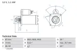 BOSCH Starter 12V 0 986 016 530