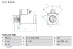 BOSCH Starter 12V 0 986 016 950
