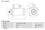 BOSCH Starter 12V 0 986 016 990