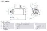 BOSCH Starter 12V 0 986 017 000