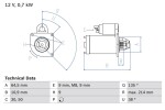 BOSCH Starter 12V 0 986 017 030