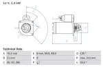 BOSCH Starter 12V 0 986 017 110