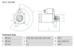 BOSCH Starter 24V 0 986 017 240