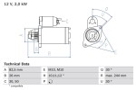 BOSCH Starter 12V 0 986 017 260