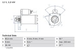 BOSCH Starter 12V 0 986 017 790