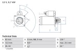 BOSCH Starter 12V 0 986 017 930