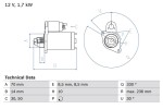 BOSCH Starter 12V 0 986 018 180