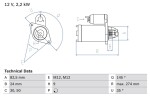 BOSCH Starter 12V 0 986 018 250
