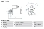 BOSCH Starter 12V 0 986 018 310