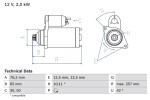 BOSCH Starter 12V 0 986 018 390