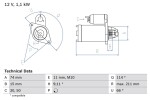 BOSCH Starter 12V 0 986 018 480