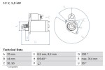 BOSCH Starter 12V 0 986 018 570
