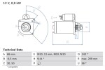 BOSCH Starter 12V 0 986 018 860