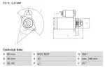 BOSCH Starter 12V 0 986 019 500