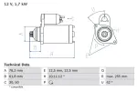 BOSCH Starter 12V 0 986 020 260