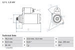 BOSCH Starter 12V 0 986 020 290