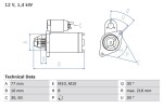 BOSCH Starter 12V 0 986 020 411