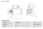 BOSCH Starter 12V 0 986 021 330