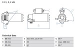 BOSCH Starter 12V 0 986 021 351
