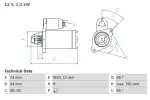 BOSCH Starter 12V 0 986 021 530