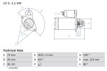BOSCH Starter 12V 0 986 021 550