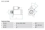BOSCH Starter 12V 0 986 021 620