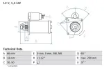 BOSCH Starter 12V 0 986 021 651