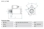 BOSCH Starter 12V 0 986 022 061
