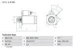 BOSCH Starter 12V 0 986 022 800