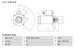 BOSCH Starter 12V 0 986 022 810