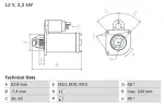 BOSCH Starter 12V 0 986 023 380