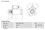 BOSCH Starter 12V 0 986 023 530