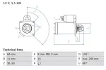 BOSCH Starter 12V 0 986 024 020