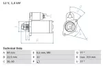 BOSCH Starter 12V 0 986 025 080