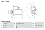 BOSCH Starter 12V 0 986 025 690