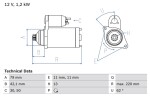 BOSCH Starter 12V 0 986 026 150