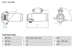 BOSCH Starter 12V 0 986 027 010