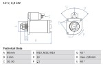 BOSCH Starter 12V 0 986 029 090