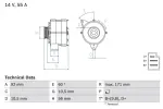 BOSCH Generaator 14V 0 986 033 740