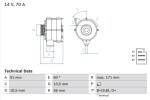 BOSCH Generaator 14V 0 986 033 810